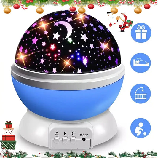 REFULGIX Star Master Rotating 360 Degree Moon Night Light Lamp Projector with Colors and USB Cable,Lamp for Kids Room Night Bulb (Multi Color,Pack of 1,Plastic) LED