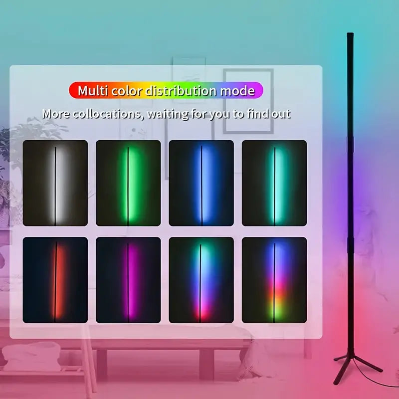 RGB USB-Powered Corner Floor Lamp - Dimmable LED Lighting