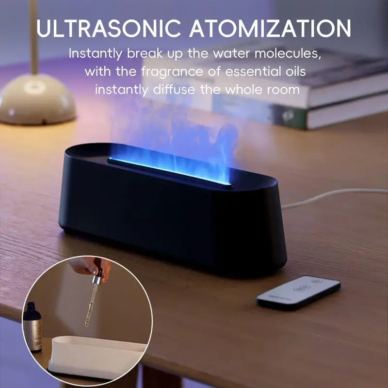 Simulated Flame Humidifier with 3D Fire Effect & USB Power