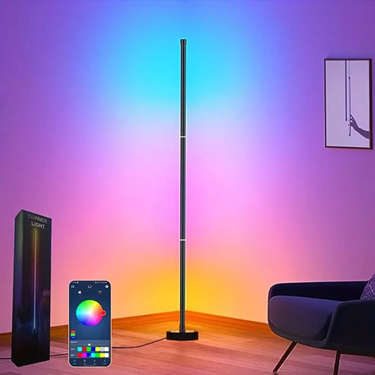 RGB USB-Powered Corner Floor Lamp - Dimmable LED Lighting