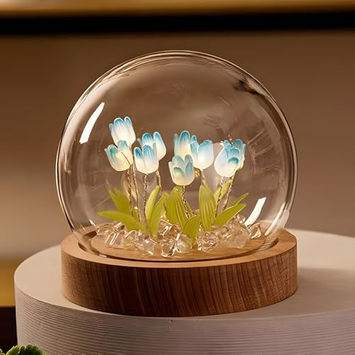 One94Store 3D Saturn Crystal Ball Night Lamp,Creative Engraved Crystal Ball Night Light, USB Table LED Wooden Crystal Ball for Home Office Decoration Birthday Gift Adults (Saturn)(Warm White)