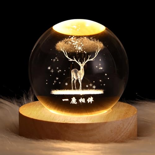 3D Love Heart Crystal Ball Night Lamp