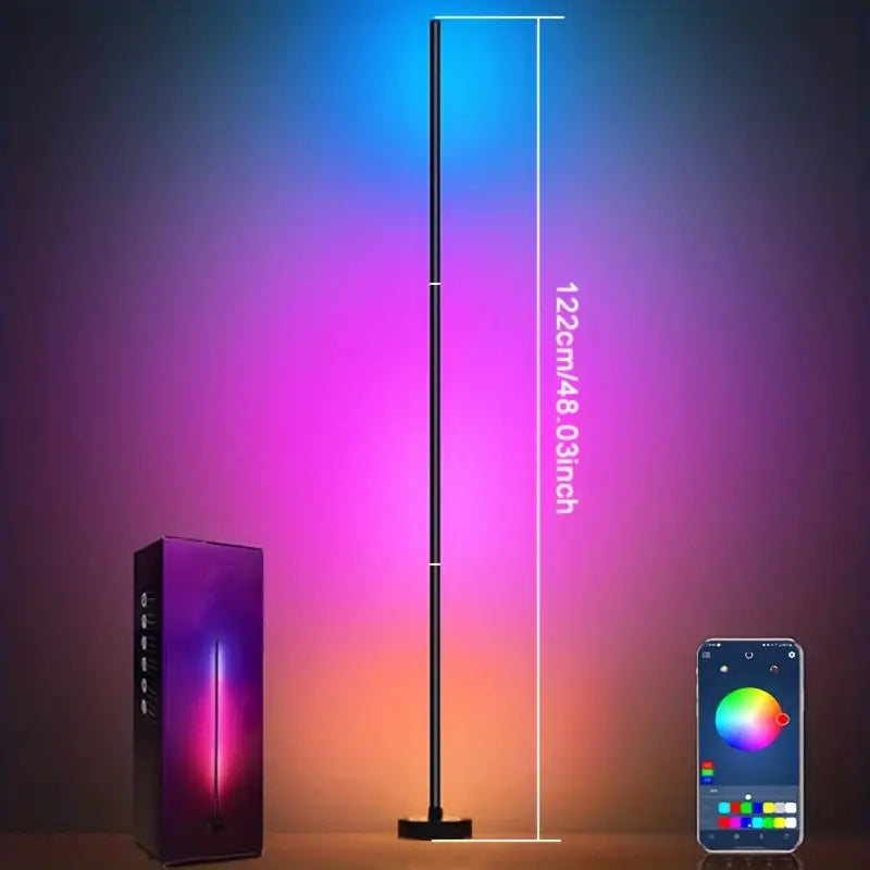 RGB USB-Powered Corner Floor Lamp - Dimmable LED Lighting