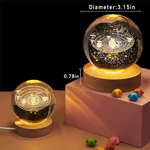 3D Love Heart Crystal Ball Night Lamp