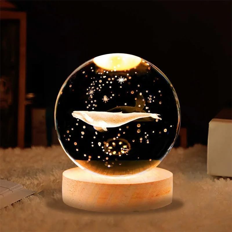 3D Love Heart Crystal Ball Night Lamp