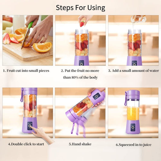 Portable USB Juicer Electric USB Juice Maker Mixer Bottle Blender Grinder Juice Blender Shake Fruit & Vegetable Blender Grinder Juicer Mixer Grinder for Making Juice Smoothie Maker