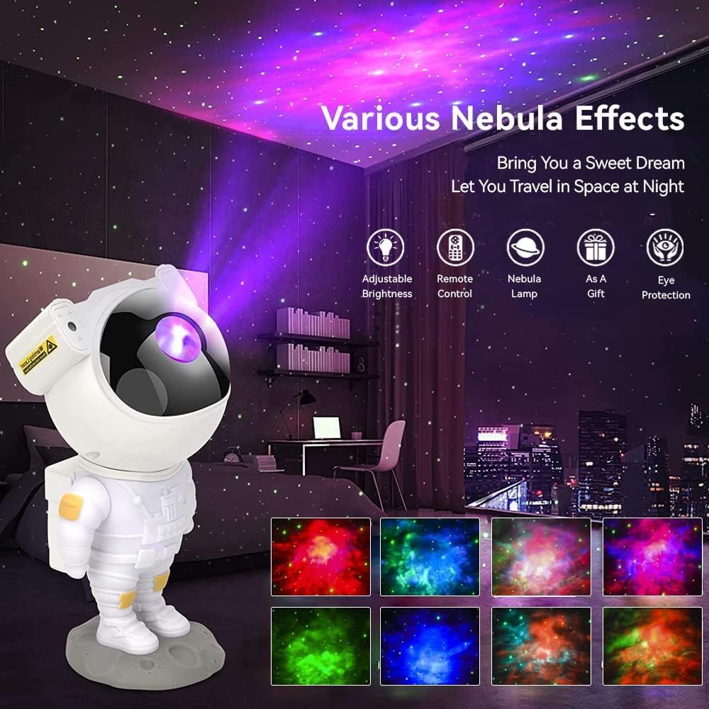 REFULGIX Astronaut Galaxy Projector with Remote Control-360° Adjustable Timer Night Lamp,Kids Astronaut Nebula Night Light,for Baby Bedroom,Gaming Room,Home and Party