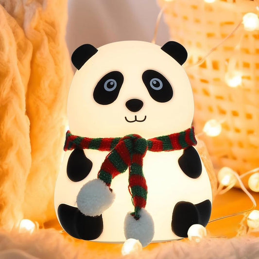 One94Store Rechargeable Silicone Panda Night Light for Kids | 7-Color LED Changing Lamp | Adorable Room Decor & Gift for Toddlers, Teens, & Valentine's Day Present | Soft BPA-Free Nightlight