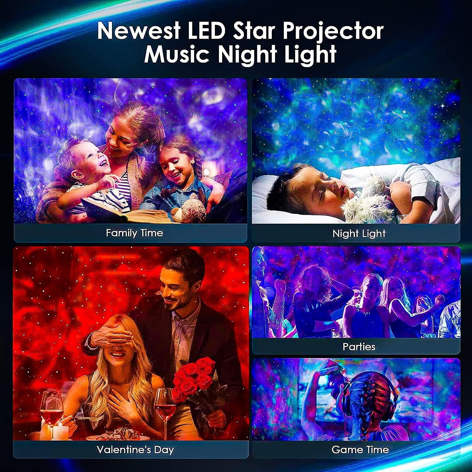 Rylan Galaxy Star Projector Night Lamp for Bedroom | Astronaut Space Projector Night Light for Kids | with Bluetooth Music Speaker & Remote