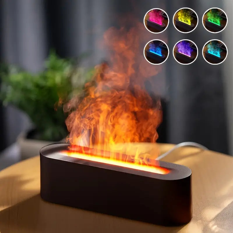 Simulated Flame Humidifier with 3D Fire Effect & USB Power