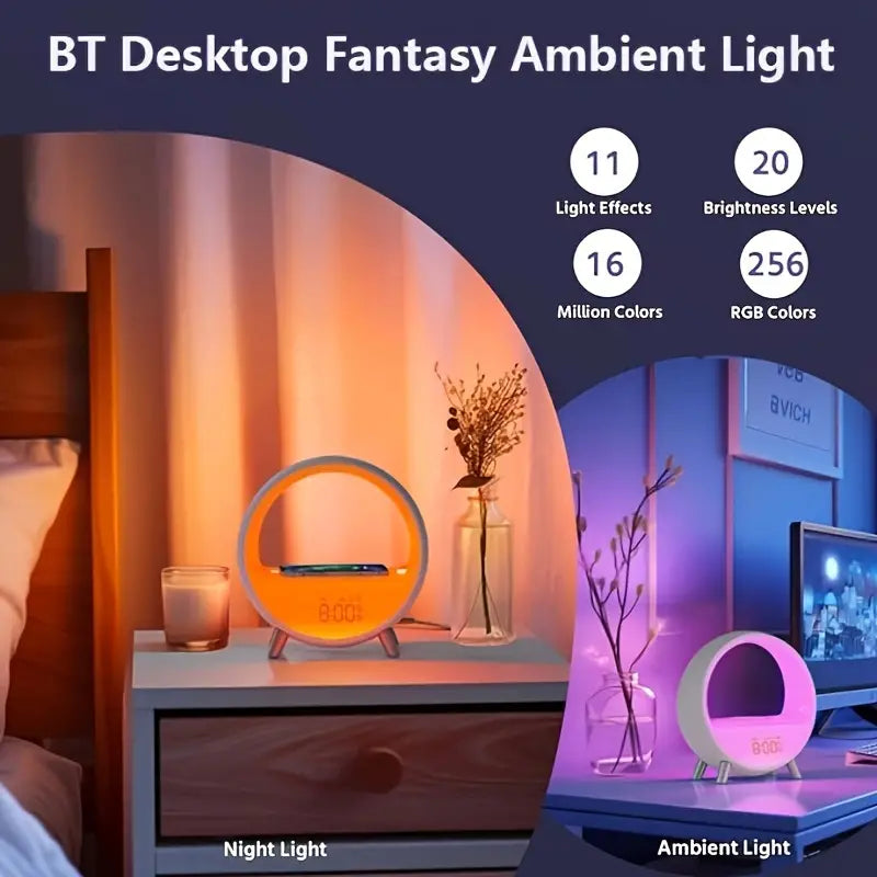 Smart Lamp with Wireless Charging, Speaker, Sunrise Alarm & Sleep Light