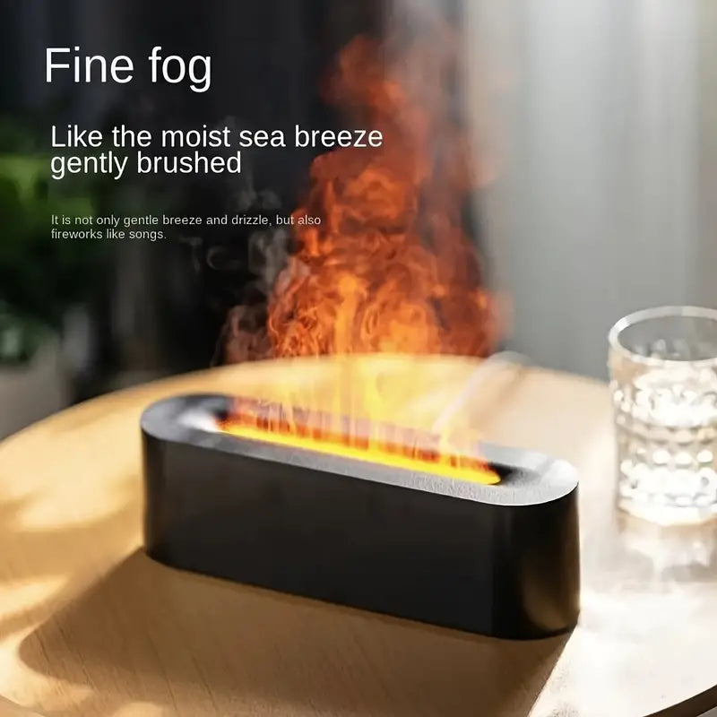 Simulated Flame Humidifier with 3D Fire Effect & USB Power