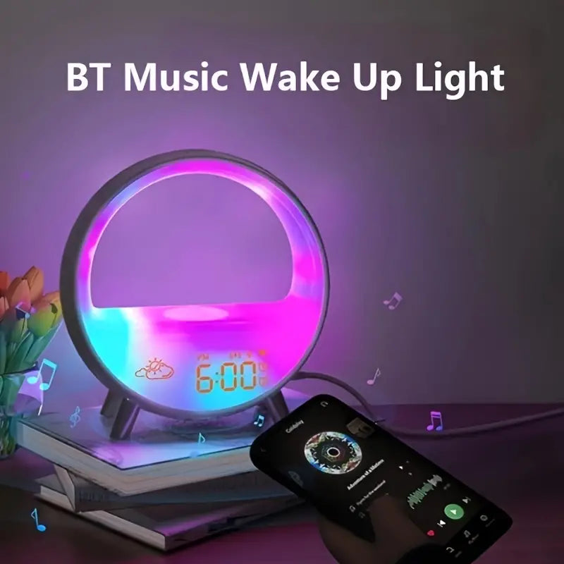 Smart Lamp with Wireless Charging, Speaker, Sunrise Alarm & Sleep Light