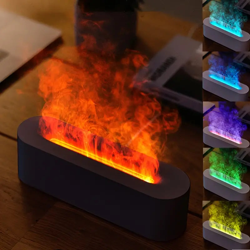 Simulated Flame Humidifier with 3D Fire Effect & USB Power