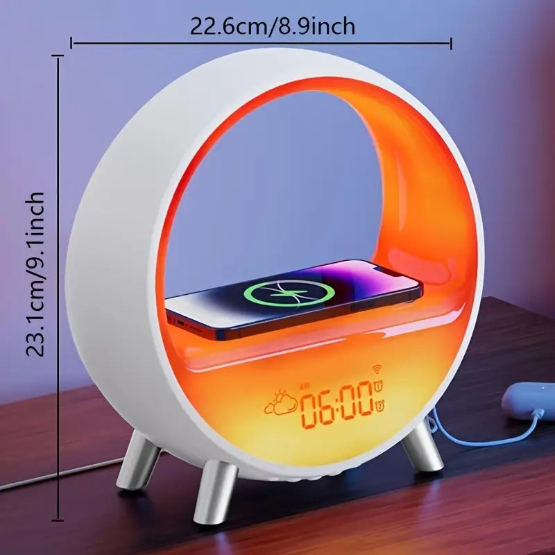 Smart Lamp with Wireless Charging, Speaker, Sunrise Alarm & Sleep Light