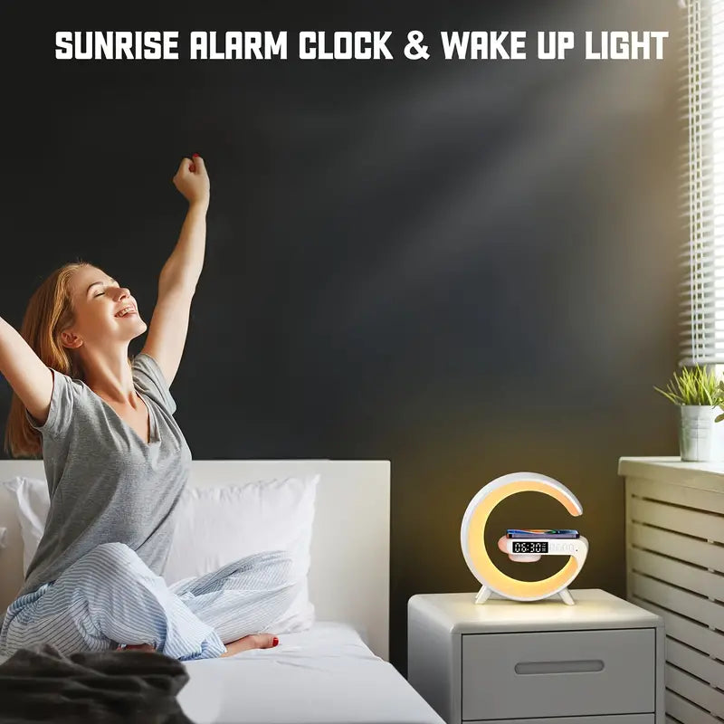 Smart Lamp with Wireless Charging, Speaker, Sunrise Alarm & Sleep Light