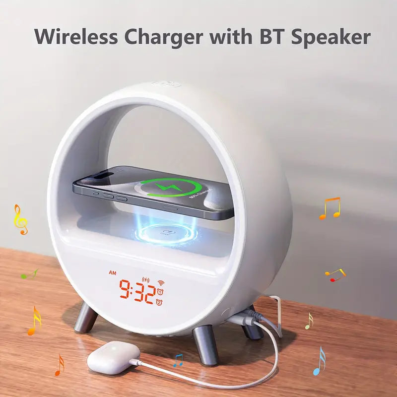 Smart Lamp with Wireless Charging, Speaker, Sunrise Alarm & Sleep Light