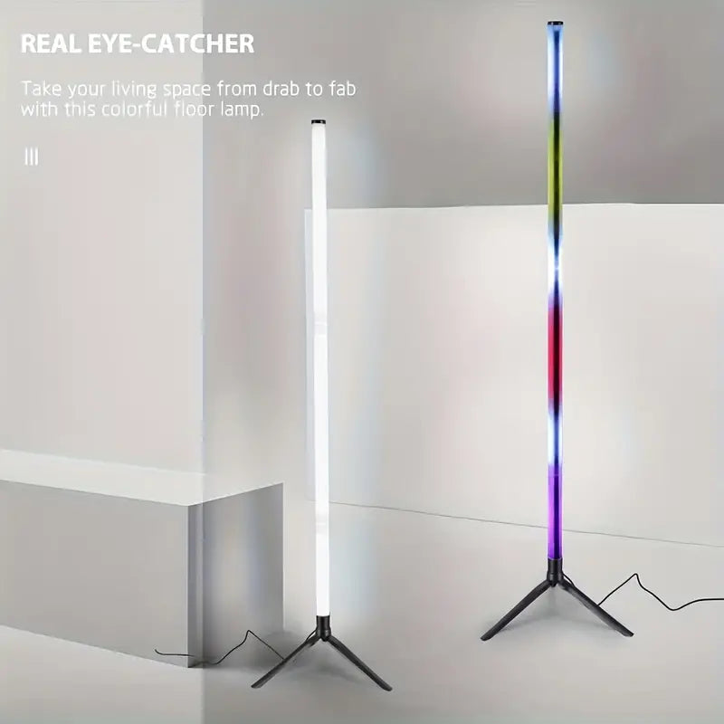 RGB USB-Powered Corner Floor Lamp - Dimmable LED Lighting